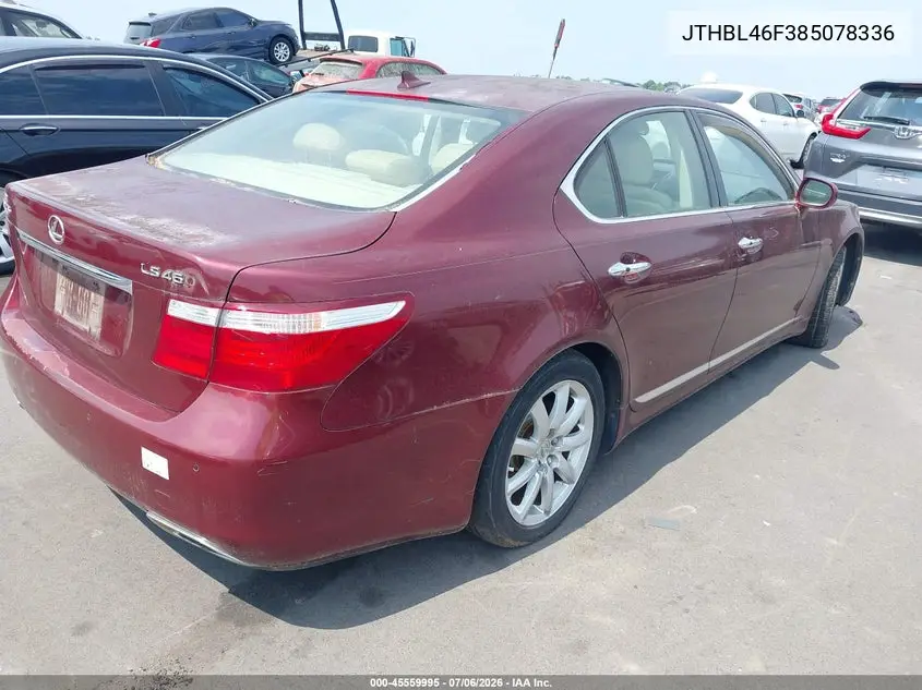 2008 Lexus Ls 460 VIN: JTHBL46F385078336 Lot: 45559995