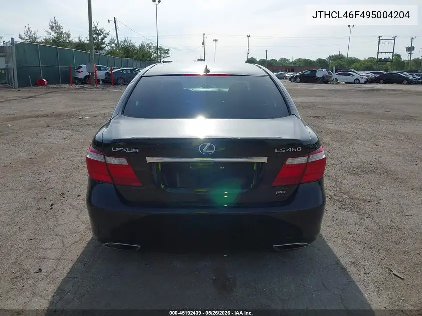 2009 Lexus Ls 460 VIN: JTHCL46F495004204 Lot: 45192439