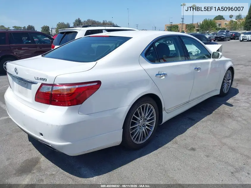 2010 Lexus Ls 460 VIN: JTHBL5EF1A5096007 Lot: 45356032