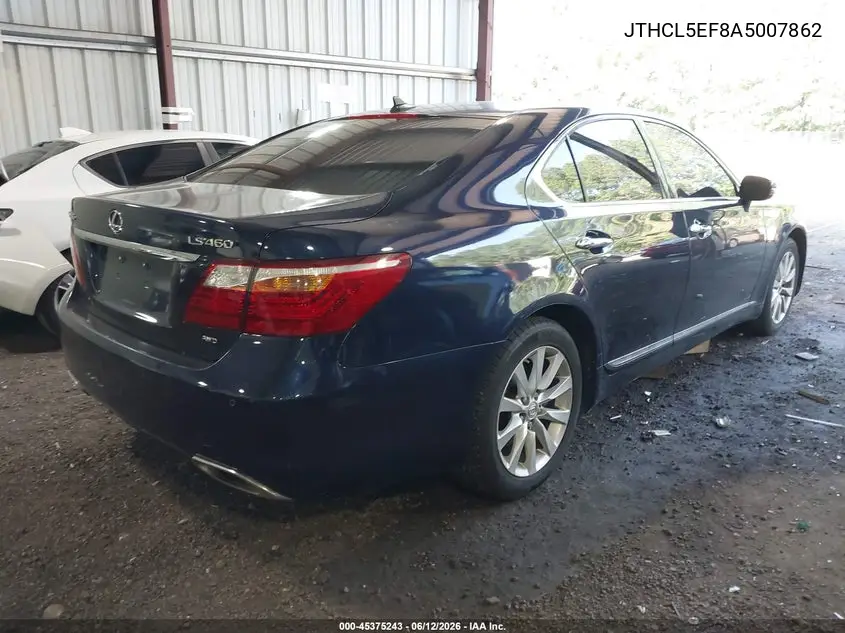 2010 Lexus Ls 460 VIN: JTHCL5EF8A5007862 Lot: 45375243