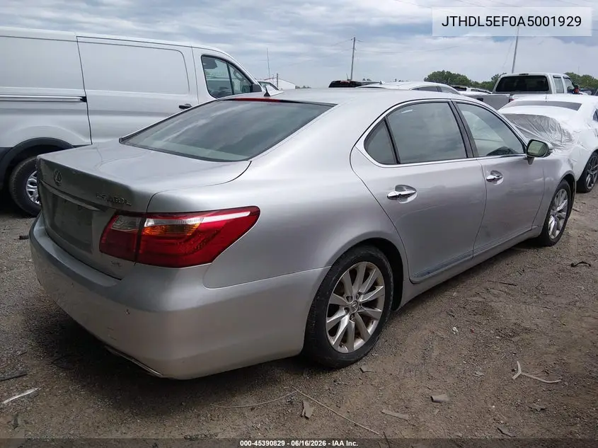 2010 Lexus Ls 460 L VIN: JTHDL5EF0A5001929 Lot: 45390829