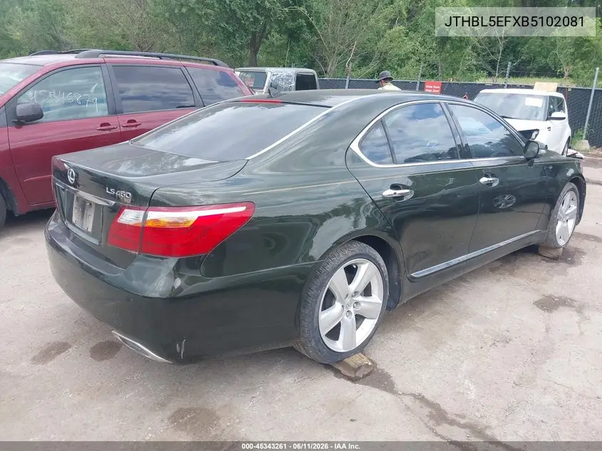 2011 Lexus Ls 460 VIN: JTHBL5EFXB5102081 Lot: 45343261