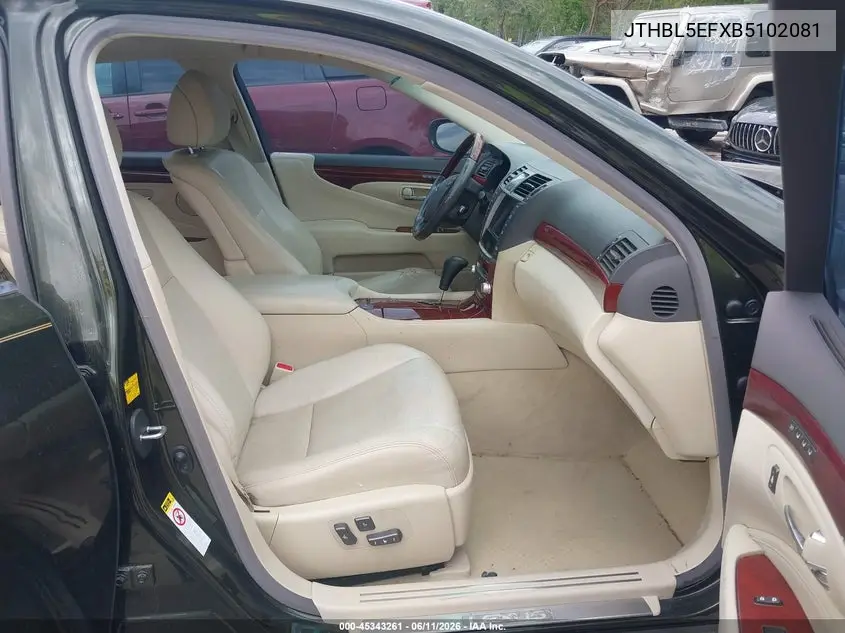 2011 Lexus Ls 460 VIN: JTHBL5EFXB5102081 Lot: 45343261