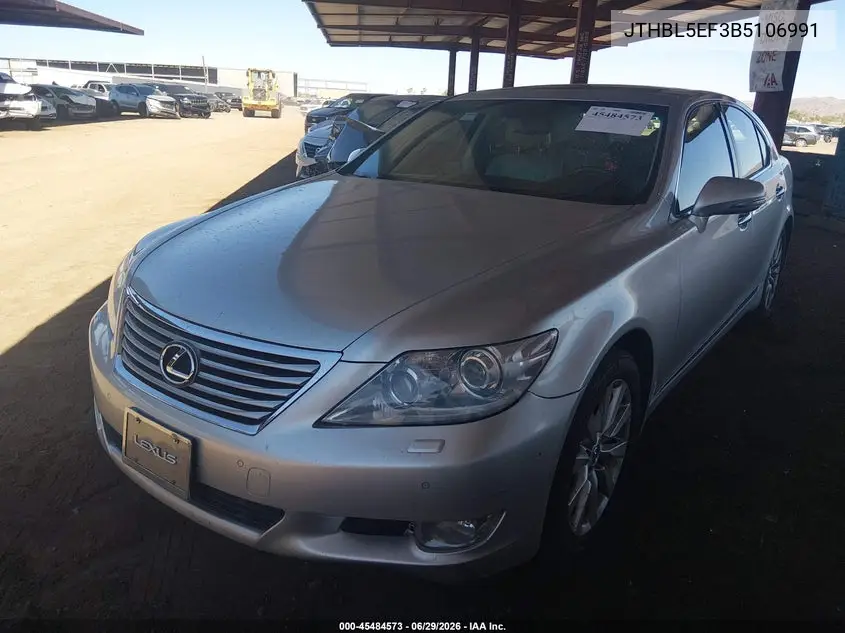 2011 Lexus Ls 460 VIN: JTHBL5EF3B5106991 Lot: 45484573