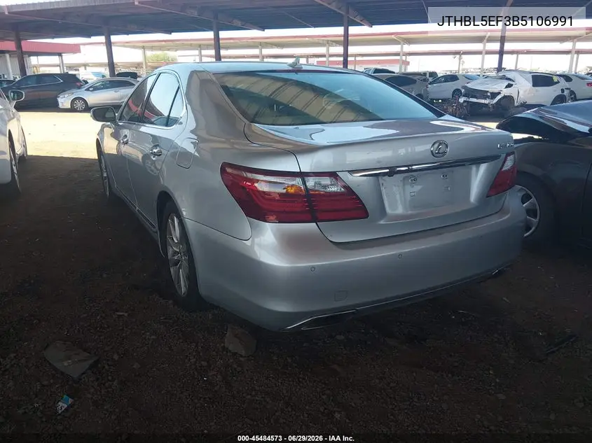 2011 Lexus Ls 460 VIN: JTHBL5EF3B5106991 Lot: 45484573