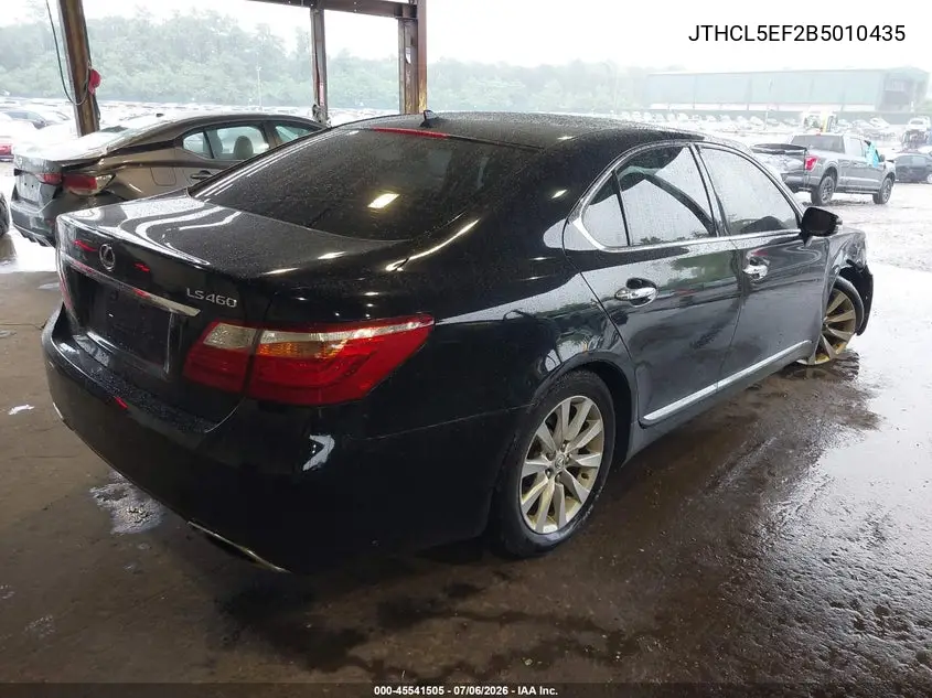 2011 Lexus Ls 460 VIN: JTHCL5EF2B5010435 Lot: 45541505