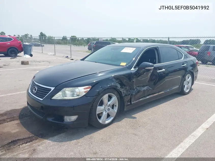 2011 Lexus Ls 460 L VIN: JTHGL5EF0B5041992 Lot: 45578924