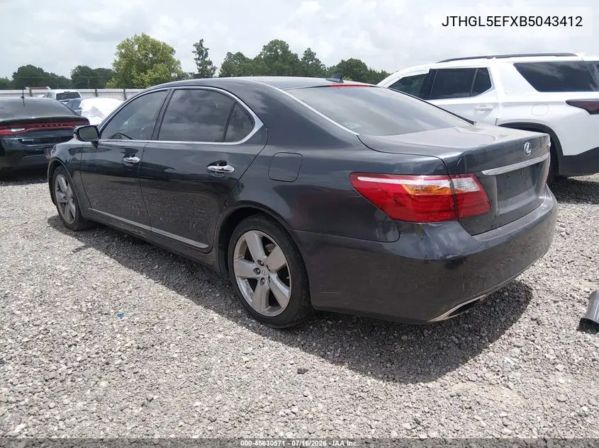 2011 Lexus Ls 460 L VIN: JTHGL5EFXB5043412 Lot: 45630571
