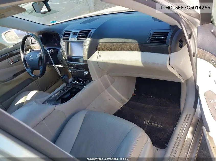 2012 Lexus Ls 460 VIN: JTHCL5EF7C5014255 Lot: 45252205