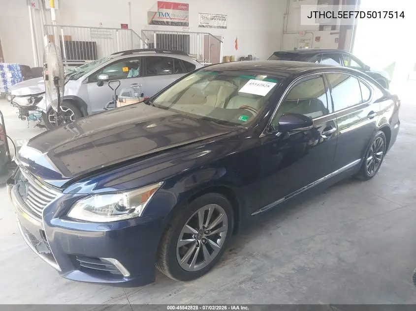 2013 Lexus Ls 460 VIN: JTHCL5EF7D5017514 Lot: 45542828