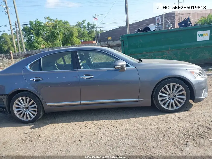 2014 Lexus Ls 460 VIN: JTHCL5EF2E5019818 Lot: 45501706