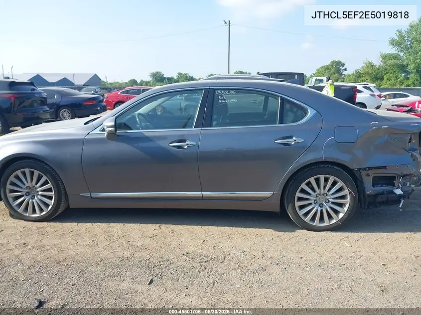 2014 Lexus Ls 460 VIN: JTHCL5EF2E5019818 Lot: 45501706