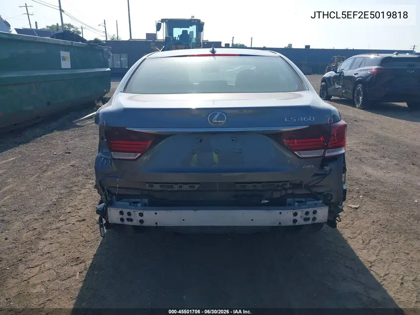 2014 Lexus Ls 460 VIN: JTHCL5EF2E5019818 Lot: 45501706