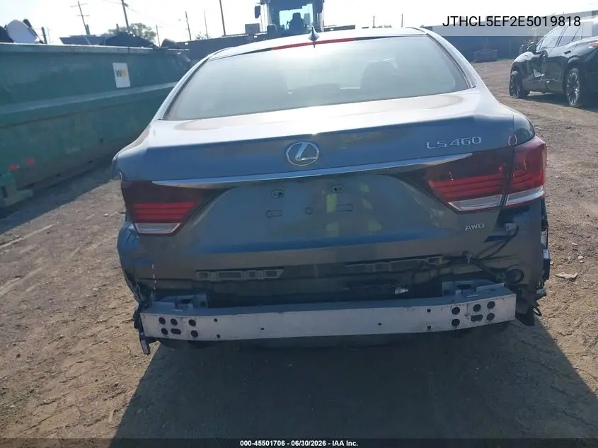 2014 Lexus Ls 460 VIN: JTHCL5EF2E5019818 Lot: 45501706