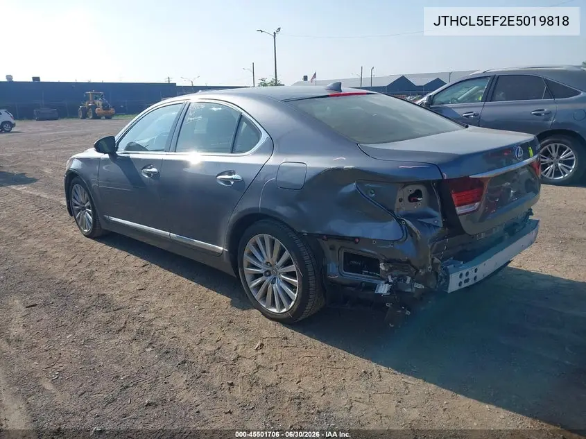 2014 Lexus Ls 460 VIN: JTHCL5EF2E5019818 Lot: 45501706