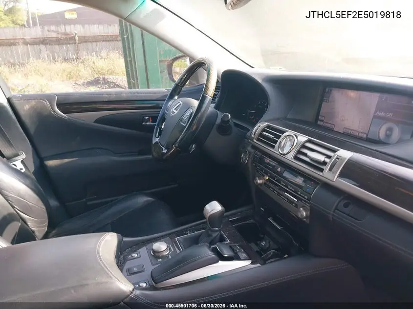 2014 Lexus Ls 460 VIN: JTHCL5EF2E5019818 Lot: 45501706