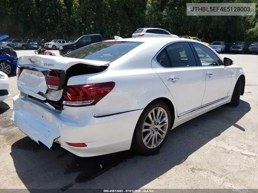 2014 Lexus Ls 460 VIN: JTHBL5EF4E5128003 Lot: 45512402