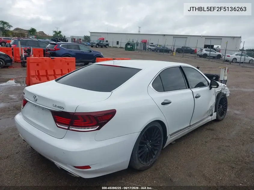 2015 Lexus Ls 460 VIN: JTHBL5EF2F5136263 Lot: 45398225