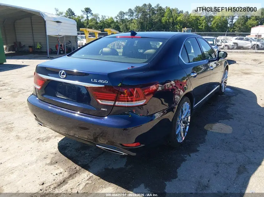 2017 Lexus Ls 460 VIN: JTHCL5EF1H5028000 Lot: 45421793