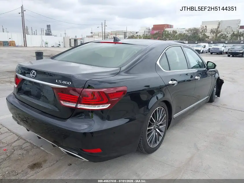 2017 Lexus Ls 460 VIN: JTHBL5EF2H5144351 Lot: 45527035