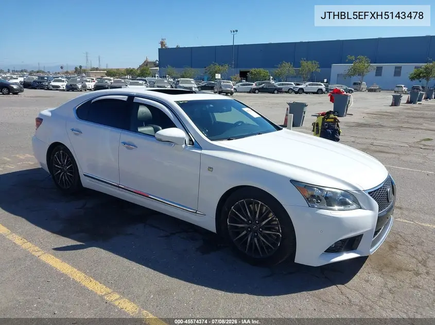2017 Lexus Ls 460 VIN: JTHBL5EFXH5143478 Lot: 45574374
