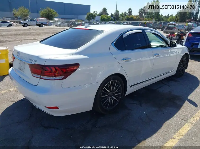 2017 Lexus Ls 460 VIN: JTHBL5EFXH5143478 Lot: 45574374