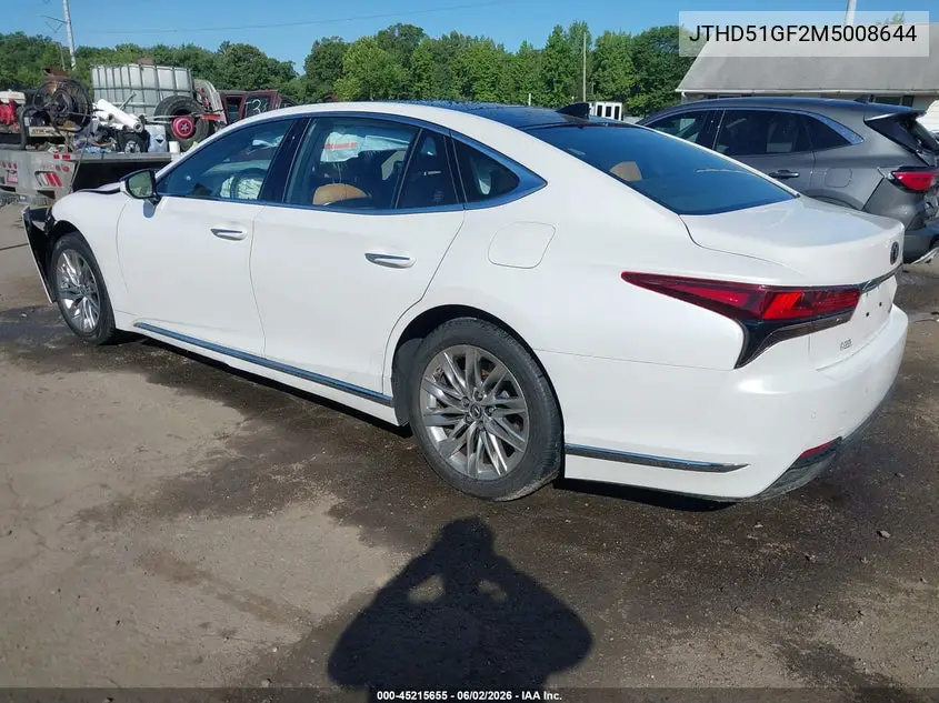 2021 Lexus Ls 500 VIN: JTHD51GF2M5008644 Lot: 45215655