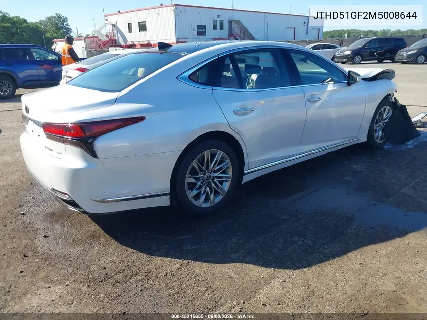 2021 Lexus Ls 500 VIN: JTHD51GF2M5008644 Lot: 45215655