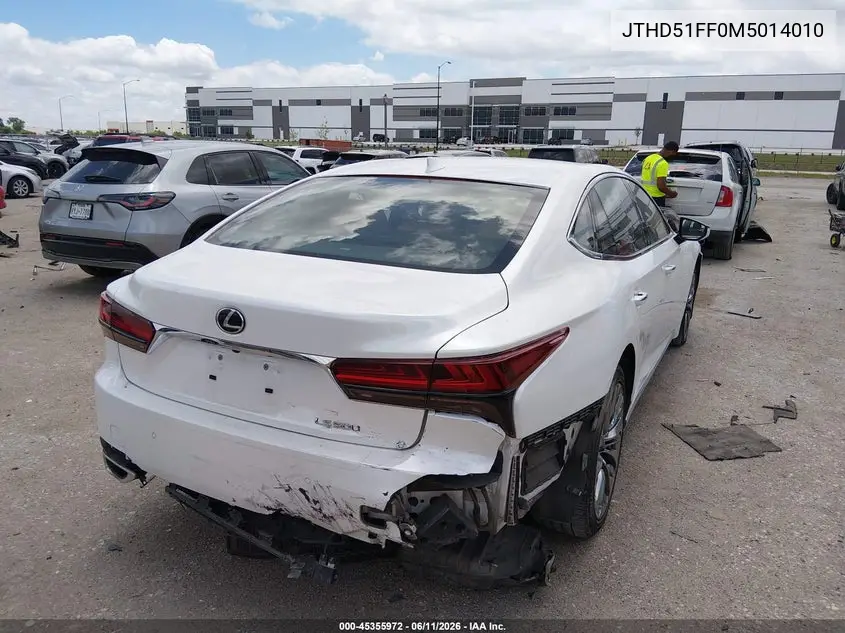2021 Lexus Ls 500 VIN: JTHD51FF0M5014010 Lot: 45355972
