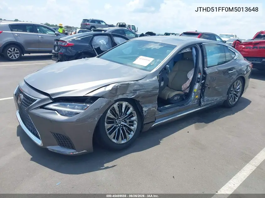 2021 Lexus Ls 500 VIN: JTHD51FF0M5013648 Lot: 45489556