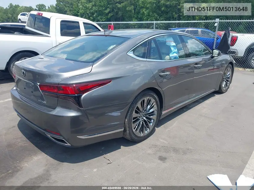 2021 Lexus Ls 500 VIN: JTHD51FF0M5013648 Lot: 45489556