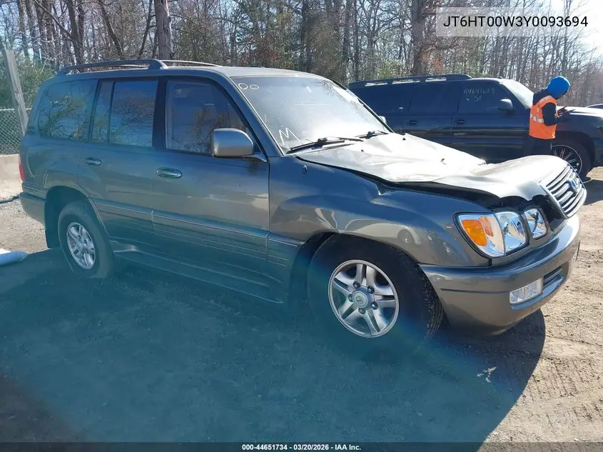 2000 Lexus Lx 470 VIN: JT6HT00W3Y0093694 Lot: 44651734