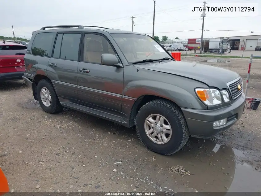 2000 Lexus Lx 470 VIN: JT6HT00W5Y0112794 Lot: 45361144