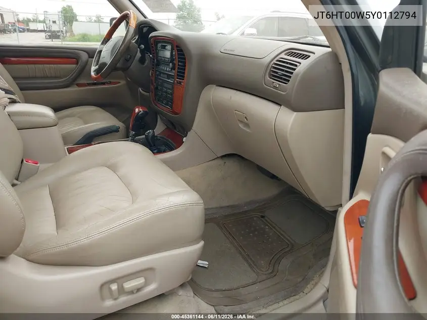 2000 Lexus Lx 470 VIN: JT6HT00W5Y0112794 Lot: 45361144