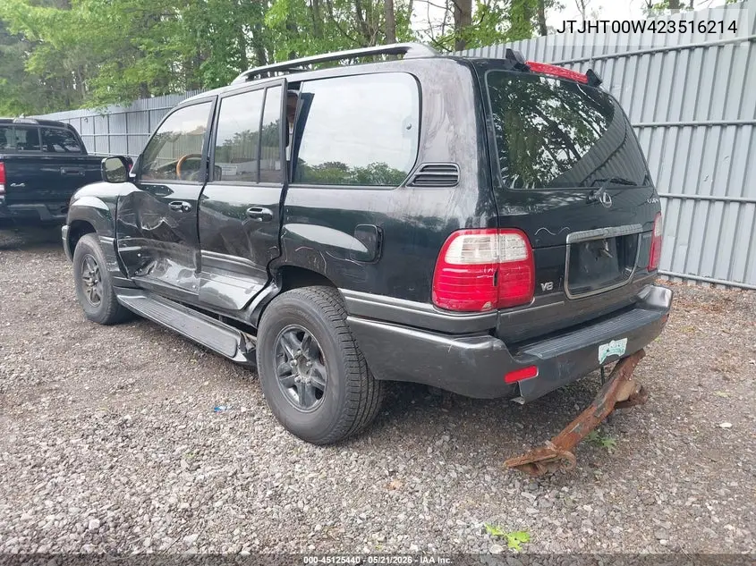 2002 Lexus Lx 470 VIN: JTJHT00W423516214 Lot: 45125440