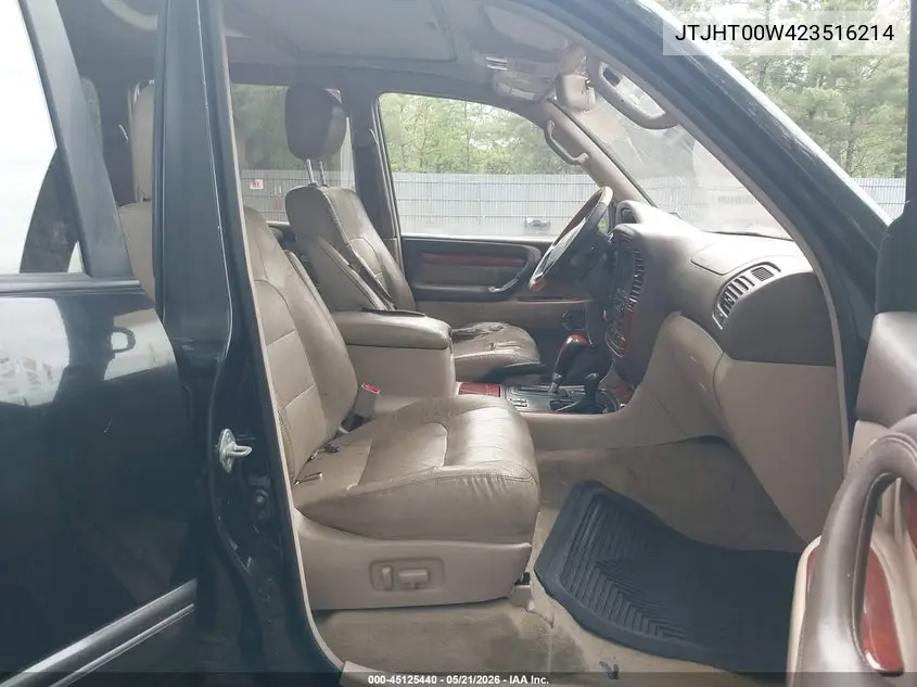 2002 Lexus Lx 470 VIN: JTJHT00W423516214 Lot: 45125440