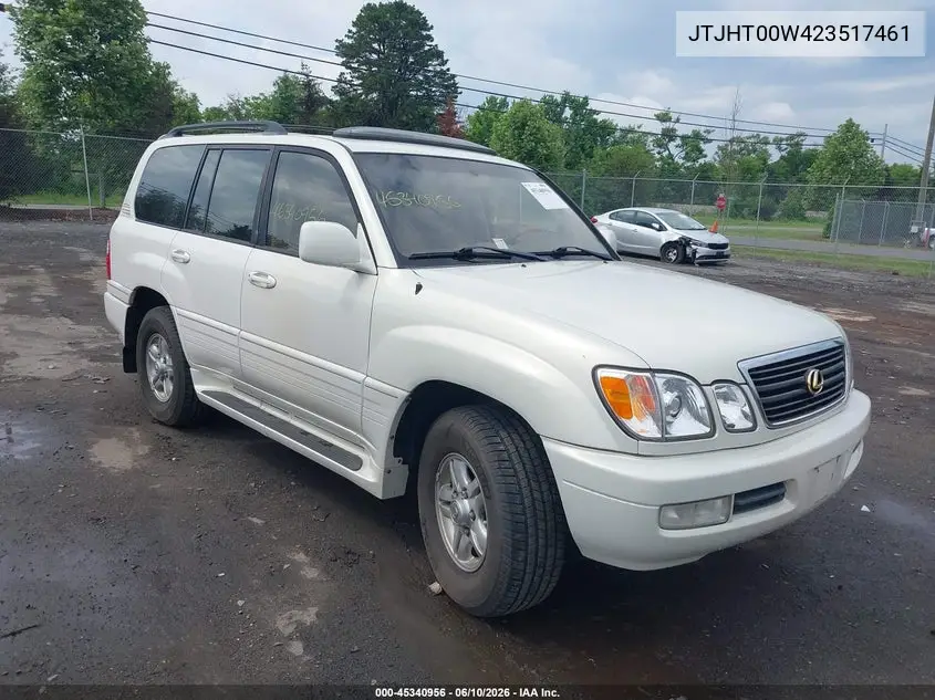 2002 Lexus Lx 470 VIN: JTJHT00W423517461 Lot: 45340956