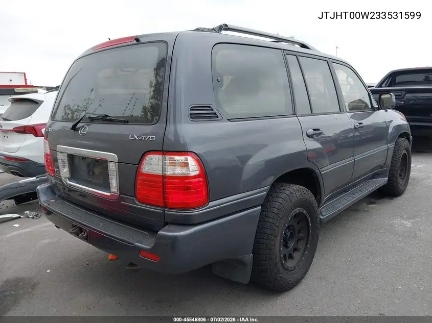 2003 Lexus Lx 470 VIN: JTJHT00W233531599 Lot: 45546806