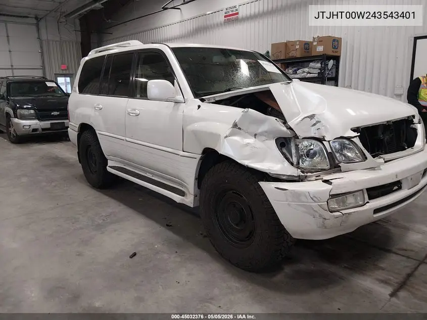 2004 Lexus Lx 470 VIN: JTJHT00W243543401 Lot: 45032376