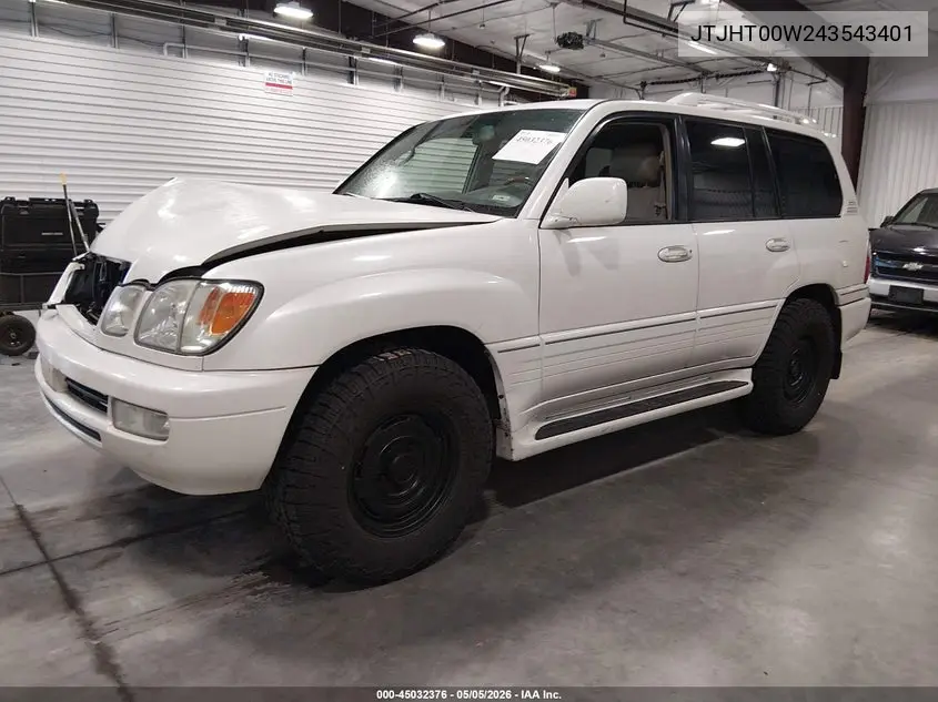 2004 Lexus Lx 470 VIN: JTJHT00W243543401 Lot: 45032376