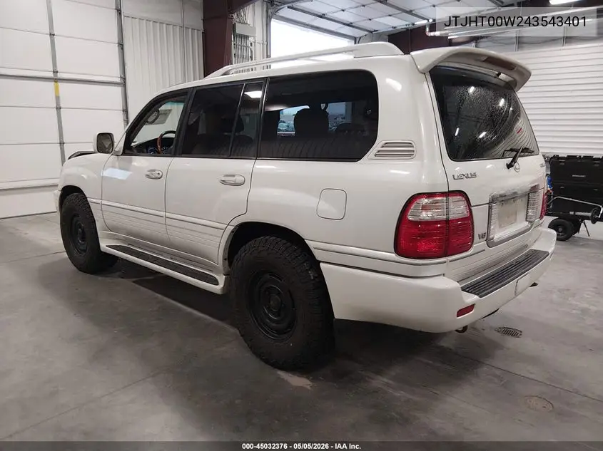 2004 Lexus Lx 470 VIN: JTJHT00W243543401 Lot: 45032376