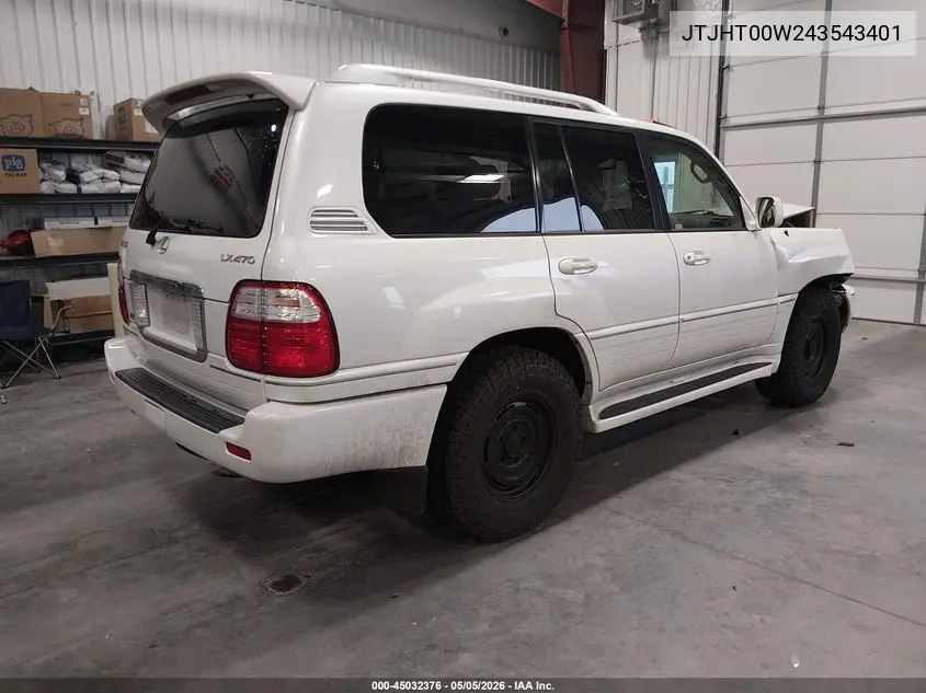 2004 Lexus Lx 470 VIN: JTJHT00W243543401 Lot: 45032376