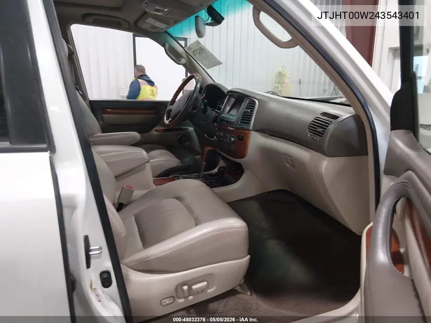 2004 Lexus Lx 470 VIN: JTJHT00W243543401 Lot: 45032376