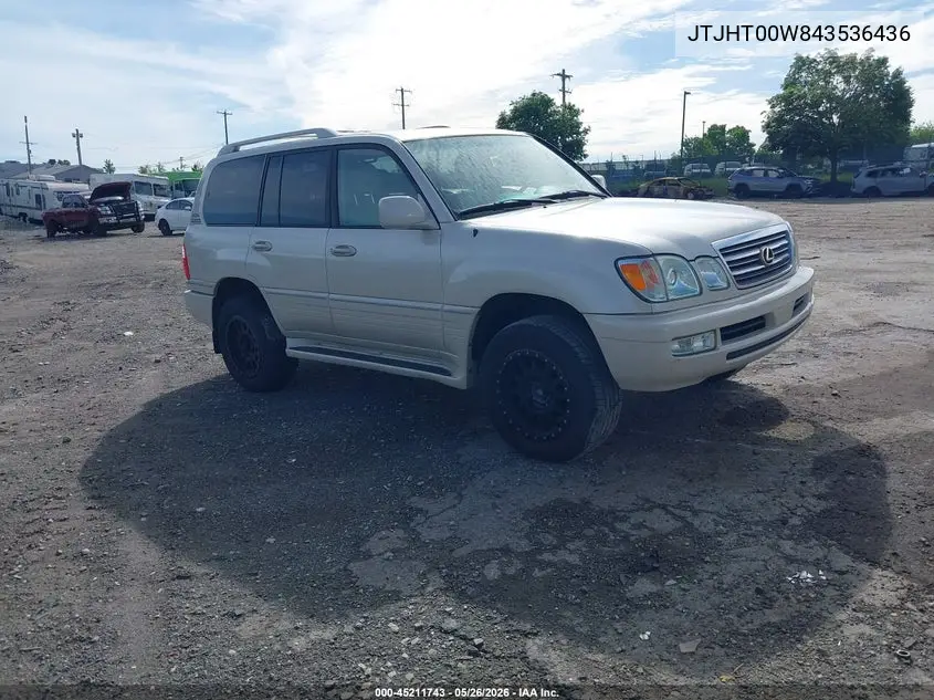 2004 Lexus Lx 470 VIN: JTJHT00W843536436 Lot: 45211743