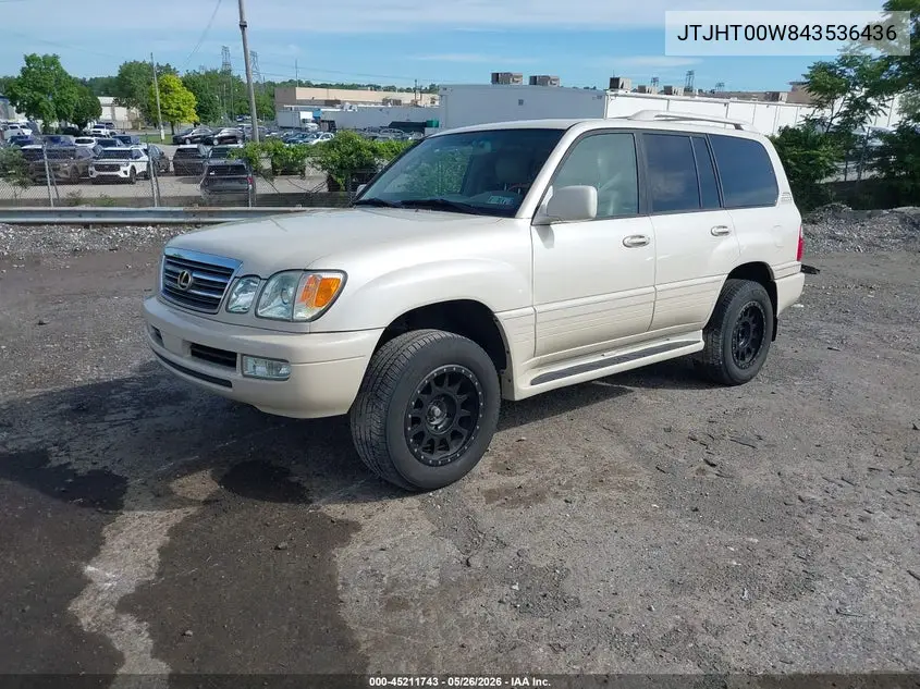 2004 Lexus Lx 470 VIN: JTJHT00W843536436 Lot: 45211743