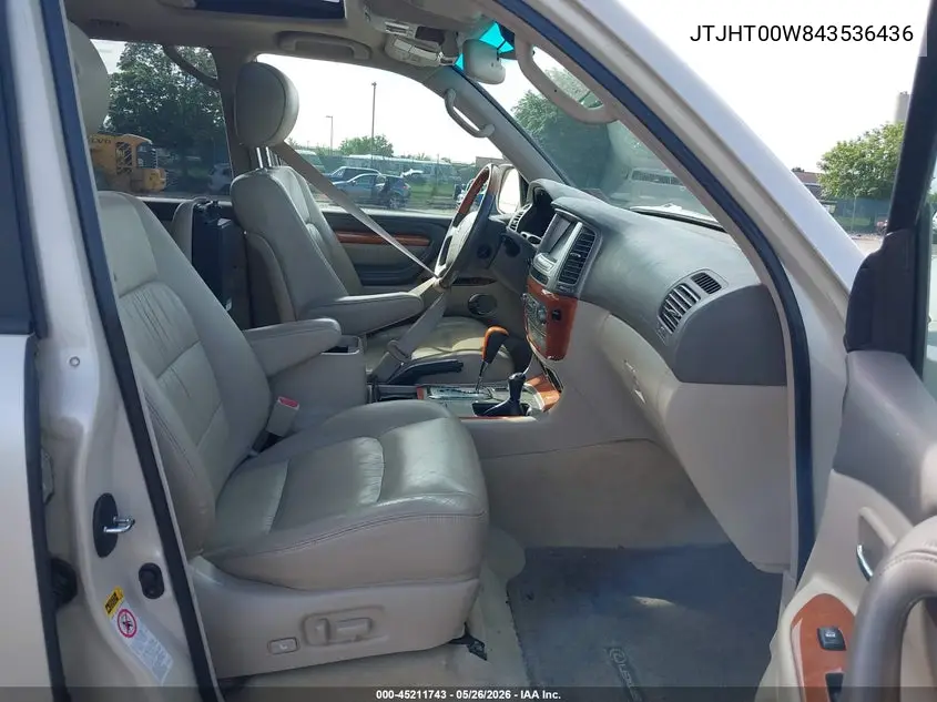 2004 Lexus Lx 470 VIN: JTJHT00W843536436 Lot: 45211743