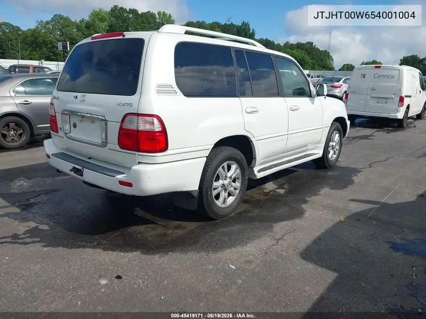 2005 Lexus Lx 470 VIN: JTJHT00W654001004 Lot: 45419171