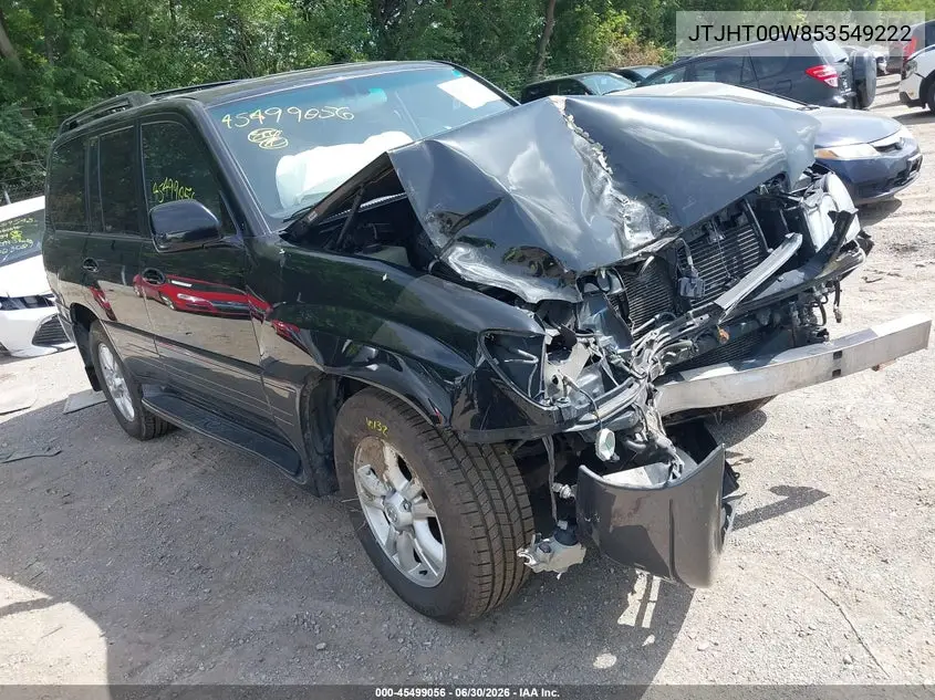 2005 Lexus Lx 470 VIN: JTJHT00W853549222 Lot: 45499056