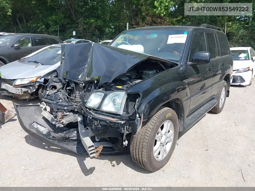 2005 Lexus Lx 470 VIN: JTJHT00W853549222 Lot: 45499056