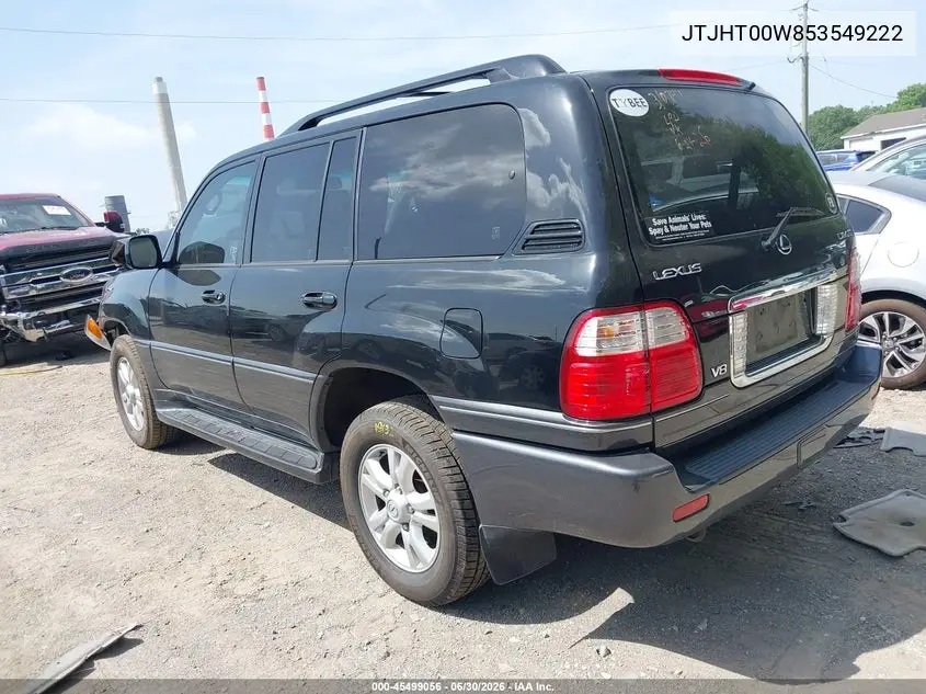 2005 Lexus Lx 470 VIN: JTJHT00W853549222 Lot: 45499056